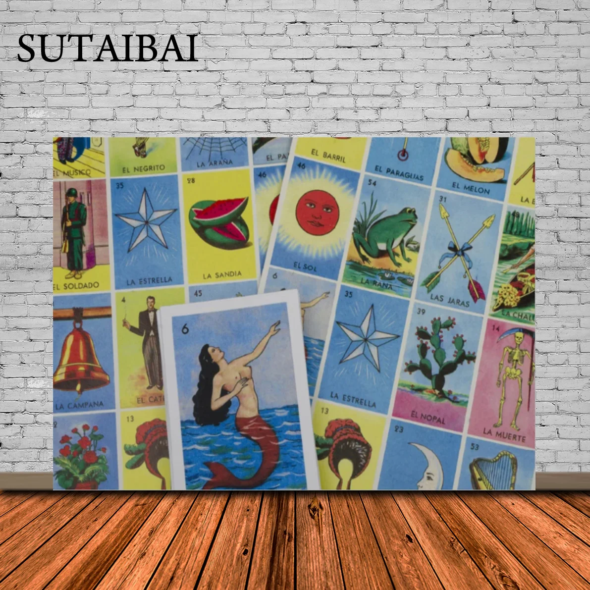 Vintage Mexicana Loteria Mexican Bingo Tabla Frame Wall Custom Photo Studio Sfondo Vinile Fotografia Neonato