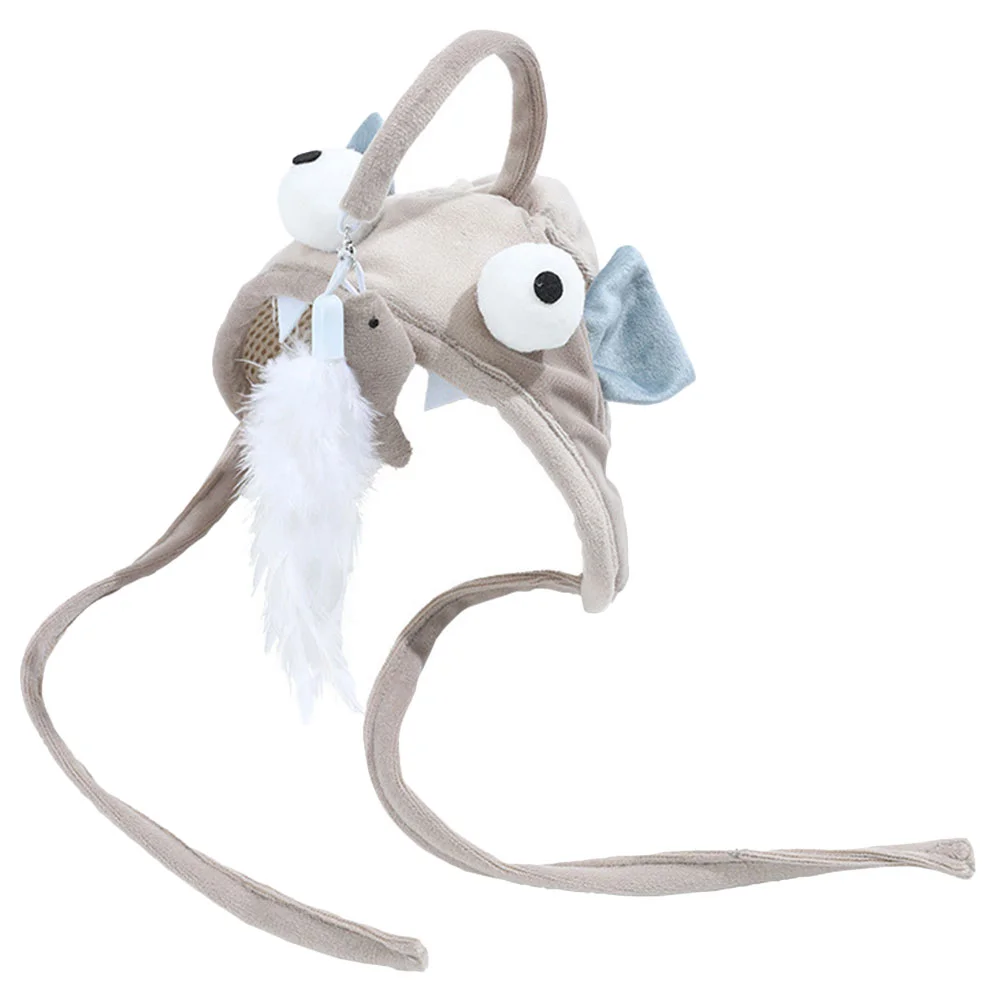

Lantern Fish Head Toy Cat Self Diversion Kitten Indoor Tease Teasing Toys Chew for Kids