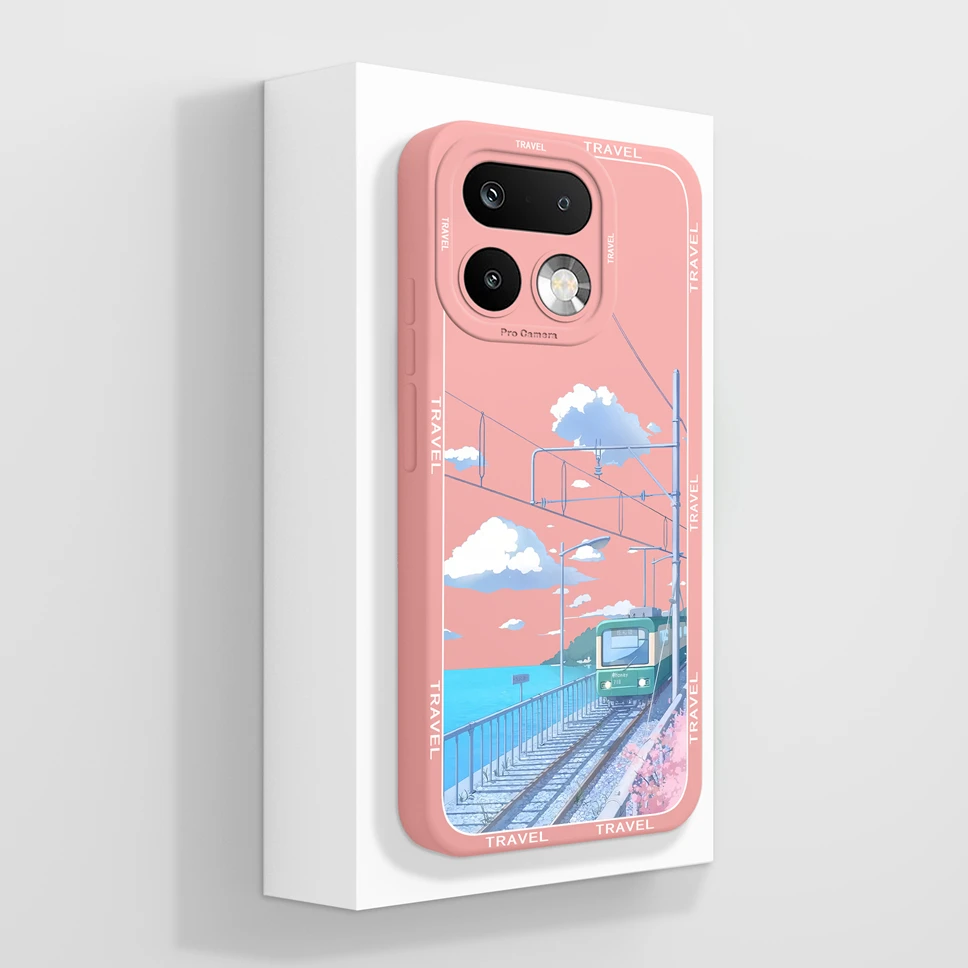 Lovely Cat Pattern Shockproof Full Coverage Liquid Silicone Phone Case