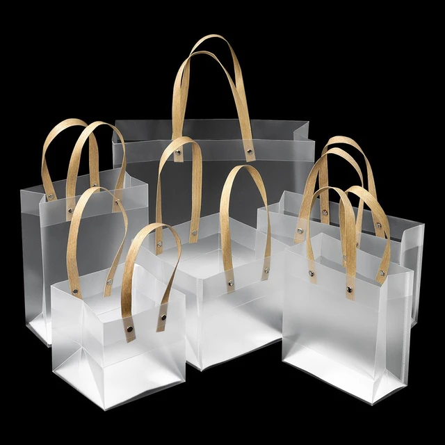 clear gift bags with handles