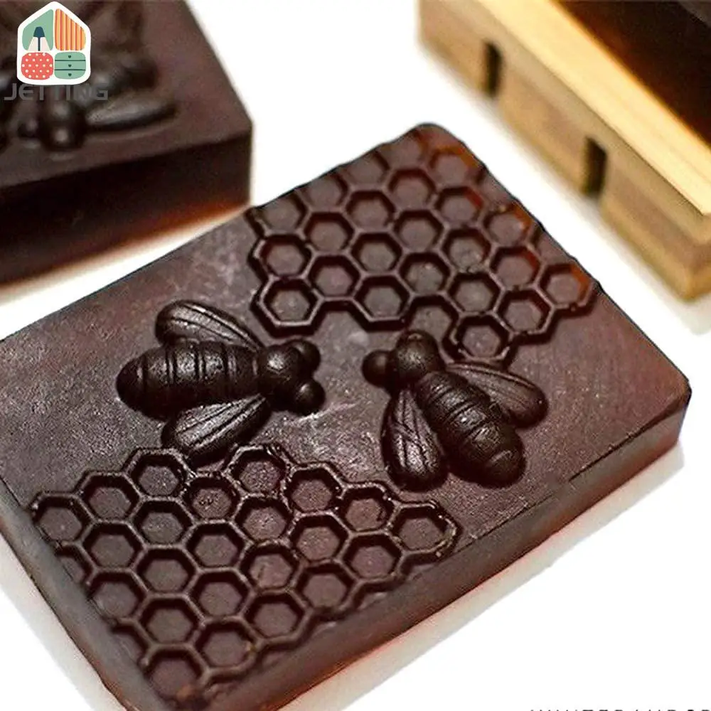 1pc Honey Bee Silicone Soap Mold diy Handmade Craft 3D Soap Mold Silicone Rectangular 6 Forms Molds For Making