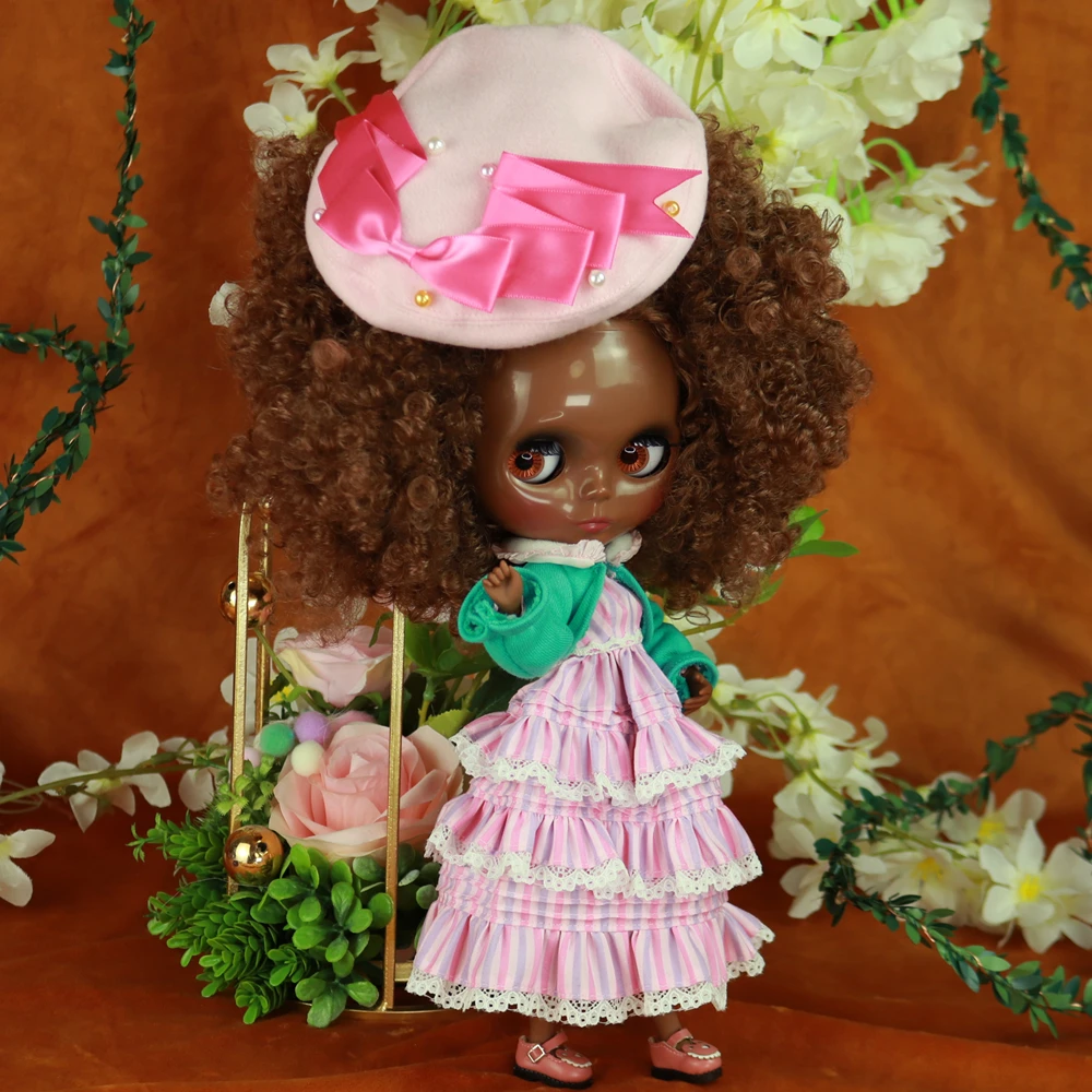 BJD Dolls ICY DBS Blyth Doll Afro Curly Hair JOINT Body Super Black Skin 1/6 BJD Neo Ob24 Anime Girl
