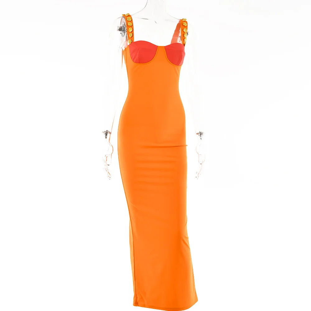 Contraste de Cor de Baixo Corte de Alta Irregular sem Encosto Vestido de Mulher Feminino Fenda Saia Longa Apertado-fitting Cinta no Peito Roupas 2022 Novo Y2k 14 Computers & Electronics