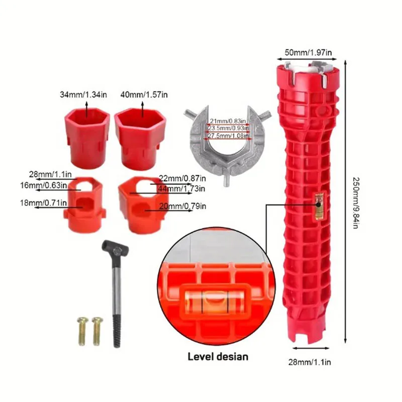 14 In 1 Wrench for Sink Faucet Sanitary Repair Tool with Double-Head Handle Installer Ratchet Tool Set for Bathroom Sink Faucet plumbing tool bathroom hardware accessories bathroom hardware set