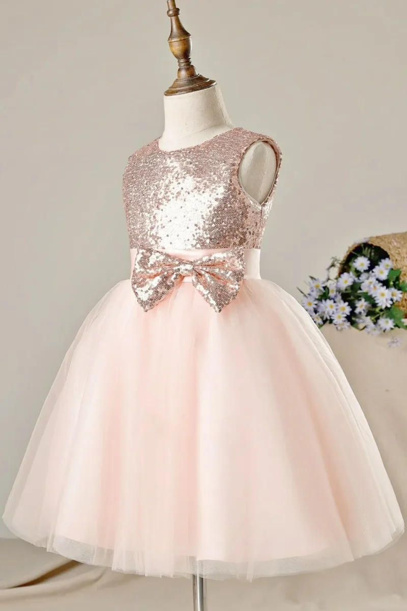 Розовое-платье-с-цветами-для-девочек-красивый-топ-с-блестками-для-малышей-пышное-Тюлевое-платье-с-бантом-свадебное-платье-принцессы-платья-на-день-рождения