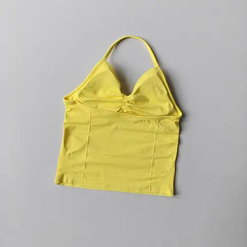Sexy Halter Neck Beautiful Back High Waist Peach Sports Bras Shorts Suit Pilates Gathering Yoga Vest Training Fitness Bra Sets - Image 8