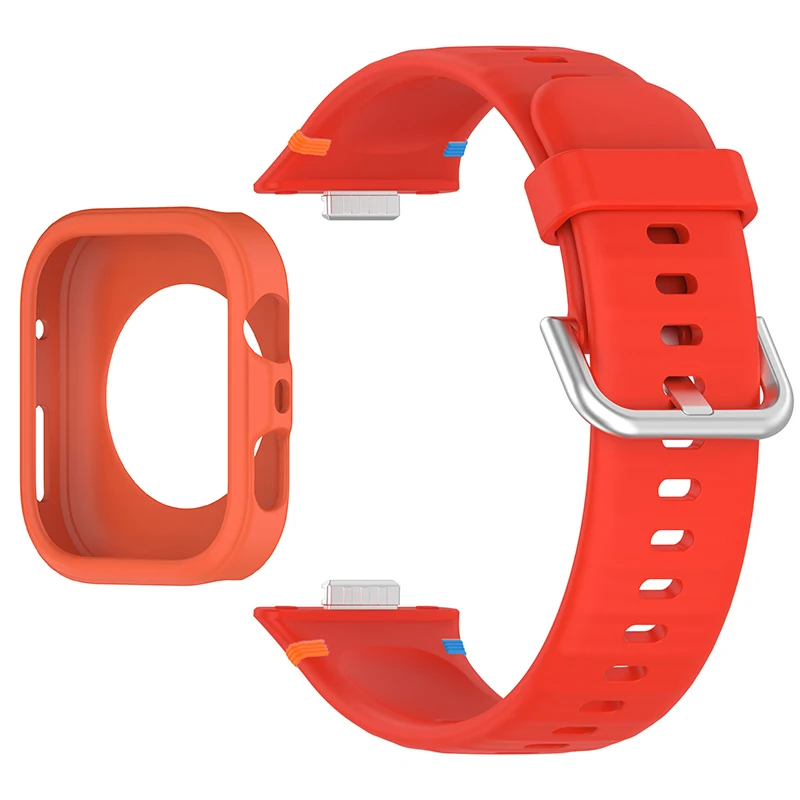 Protective Soft Case with Silicone Sports Strap for Smartwatch Fitness Bands