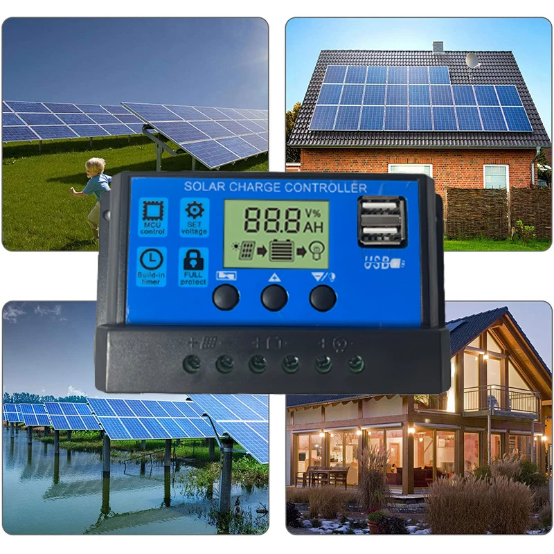 100W Solar Panel Kit 12V Solar Panel Battery Charger Controller Dual USB Solar Plate 30A Solar Cell Controller For Caravan Boat