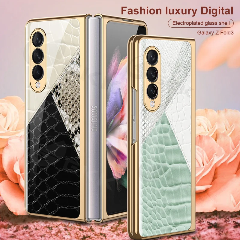 

GKK Оригинальный стеклянный чехол для Samsung Galaxy Z Fold 3 2 5G, чехол с роскошным покрытием, защитный чехол для Samsung Z Fold 3 5G