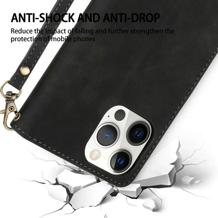Versatile Multi-Card Zipper Wallet with Kickstand & Magnetic Closure – Leather Case
