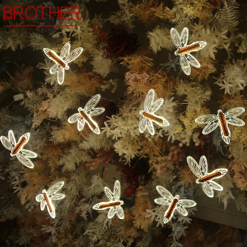 

BROTHER Modern Wedding Pendant Lamp Festival Lights Atmosphere LED Light For Party Stage Windmill Dragonfly Decorationnd