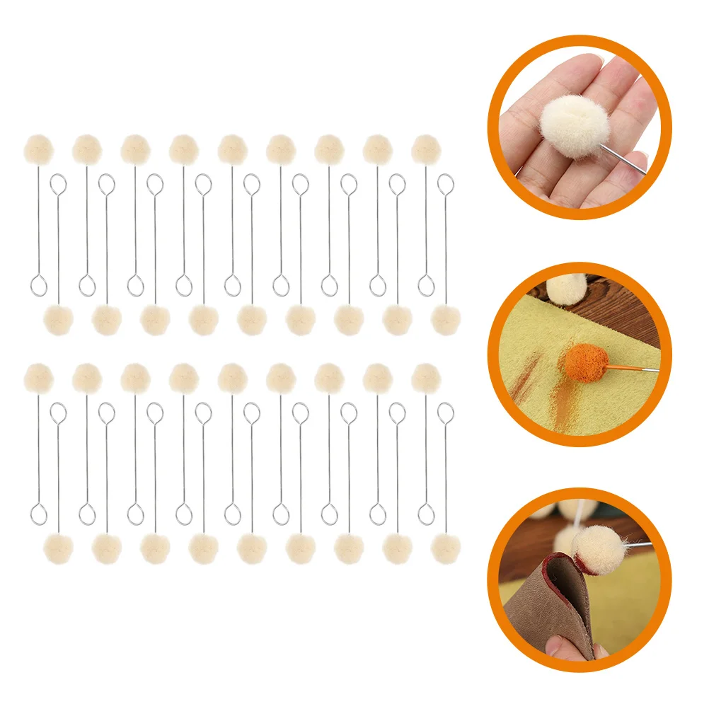 

100 Pcs Molds Craft Wool Daubers Dyeing Long Handle Accessories Iron Ball Applicator Dyes