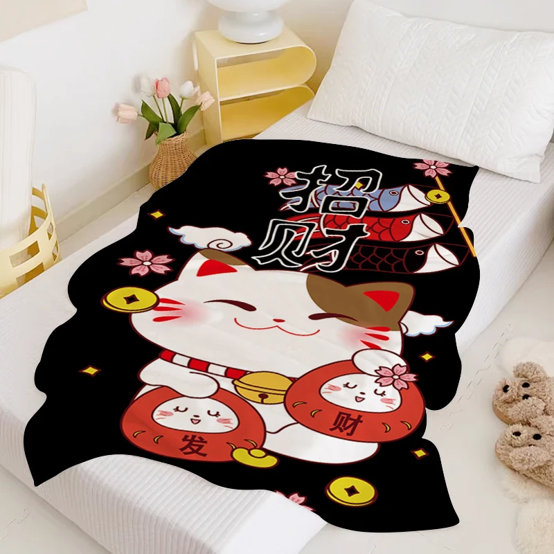 

Lucky -cats Fluffy Soft Blankets for Winter Anime Blanket Microfiber Bedding King Size Blanket Double Bed Blankets Warm Sofa Nap