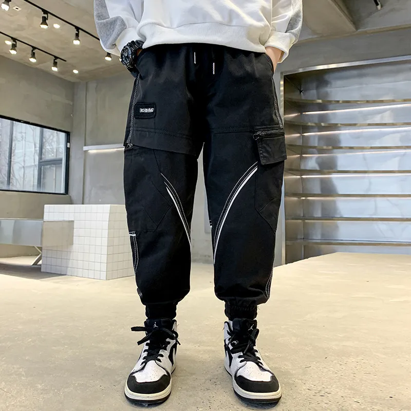 Boys Trousers Cargo Delivery | Black Cargo Pants Boys