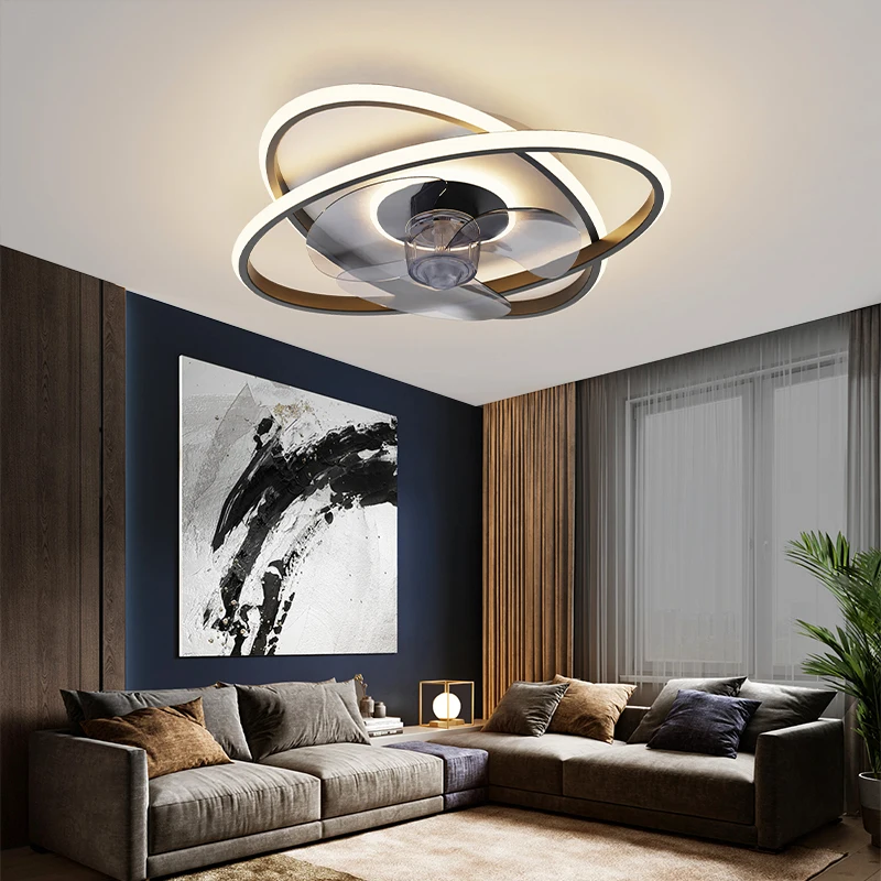 

Modern bedroom decor gray led ceiling fan light lamp dining room ceiling fans with lights remote control lamps for living room