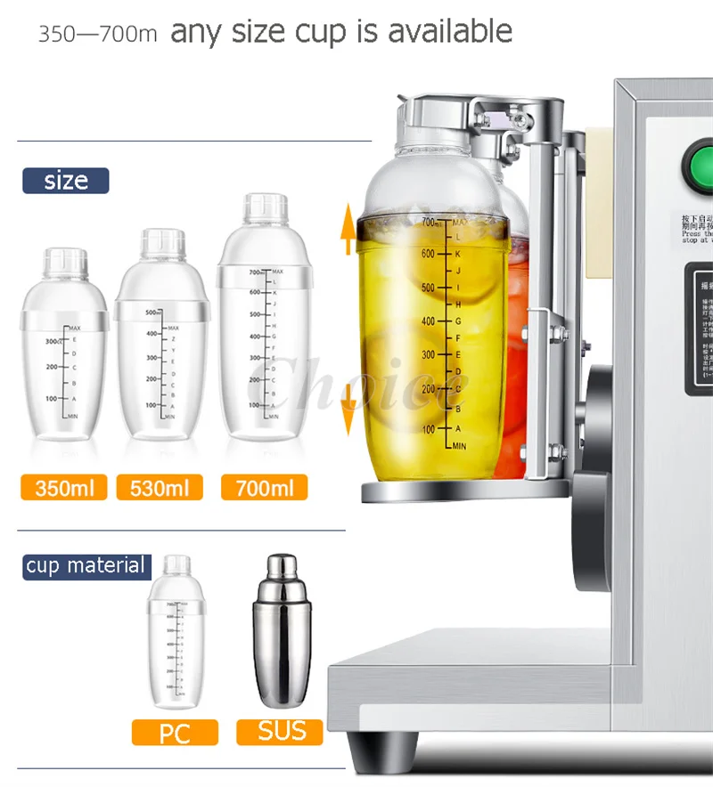 Automatic 110V 220V Boba Bubble Tea Shaker Double Cups Shaker Machine Milk  Shaking Machine with Timer 750ML Cups