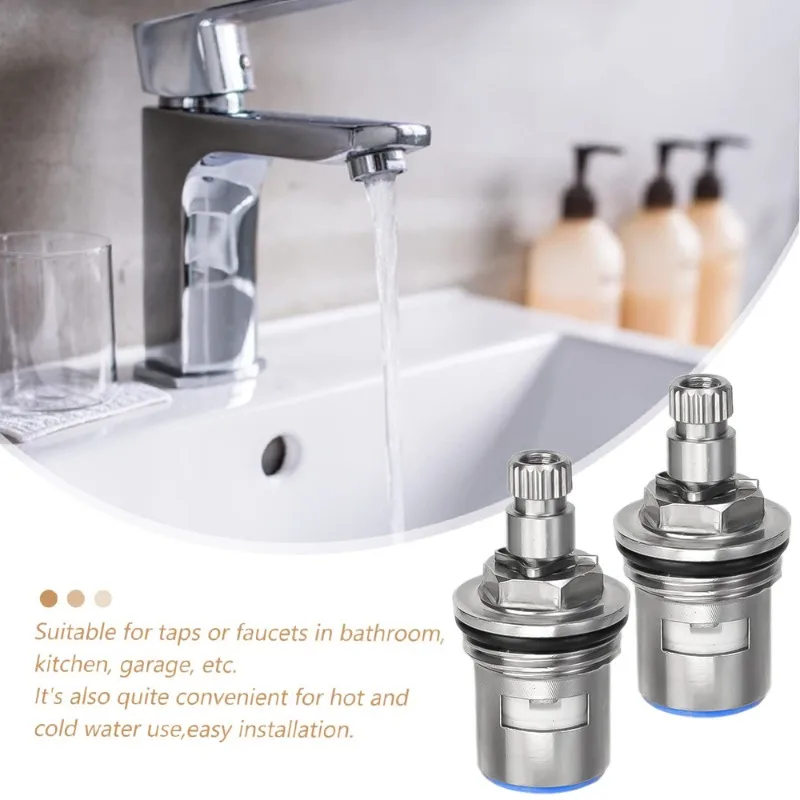 Faucet Cartridges Replacement Stainless Steel Tap Valves Household Single Angle Valve 1/4pcs for Kitchen Bathroom