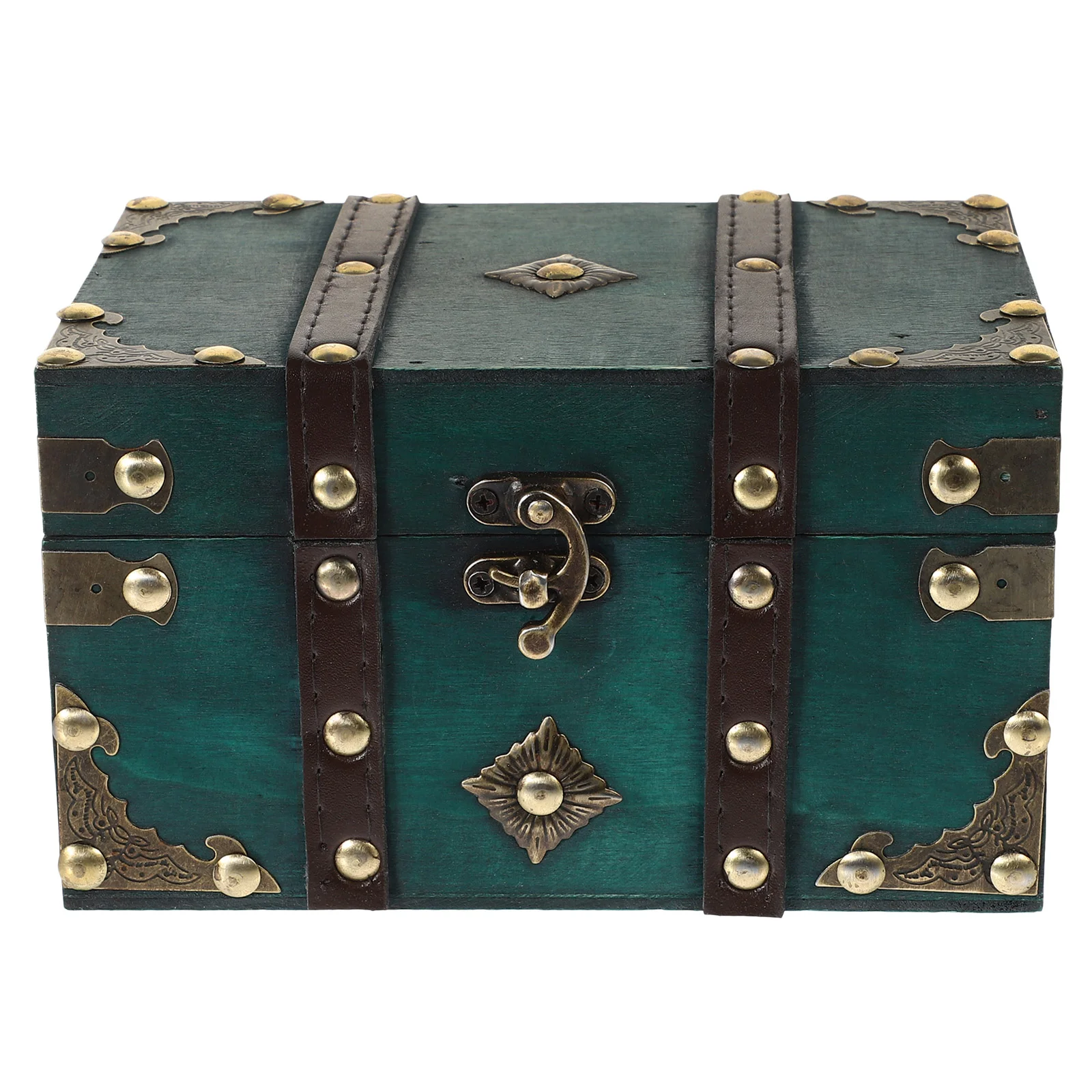 

Vintage Wooden Treasure Chest Box Decorative Wood Treasure Chest Multi-functional Storage Box