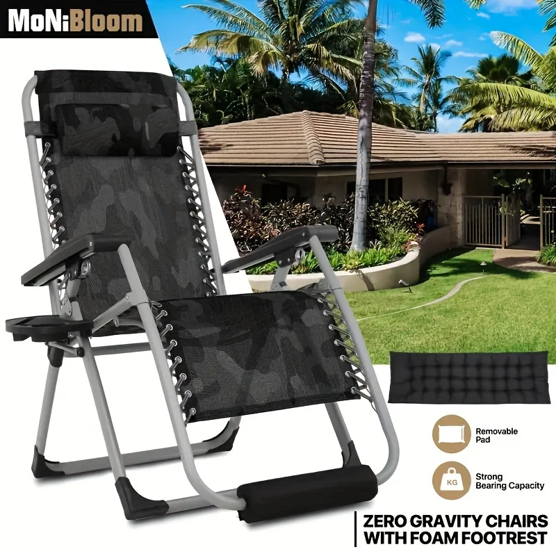 Plastic Zero-Gravity Chair Cup Holder-Clamp-On Tray with Phone Slot for Beach Lounge Chairs No Power Required