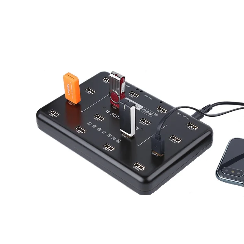 Sipolar A100 16 Portas Usb 2.0 Hub Duplicador para o Leitor de Cartão tf sd U-disco Cópia do Lote de Teste de Dados com Lâmpada Led Software de Cópia Livre
