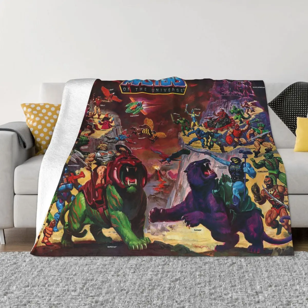 

Masters Of The Universe He-man Blanket Velvet Textile Decor Cartoon Breathable Soft Throw Blankets for Sofa Couch Bedding Throws