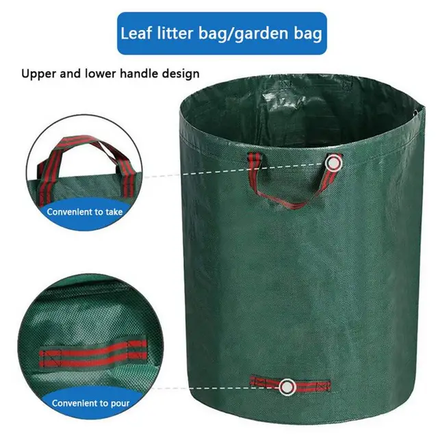 Levélzsákok 2Db Fűzsák Nagy Kapacitású Gyep- És Gyep Hulladékzsákok Újrafelhasználható Udvari Tájvágás - Image 2