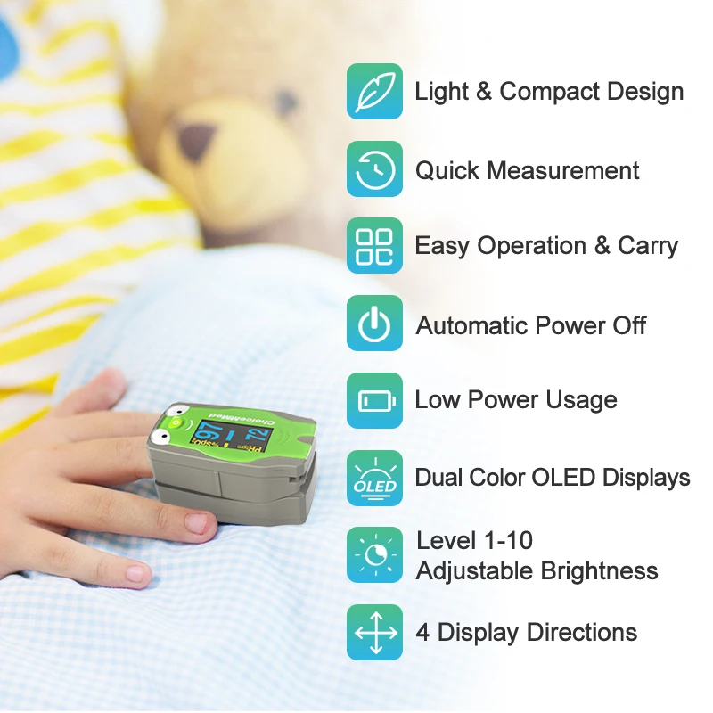 Children Finger Pulse Oximeter Blood Oxygen Saturation Monitor Pulse Rate Meter Oxiometer OLED Oximetro de dedo finger pulse oximeter