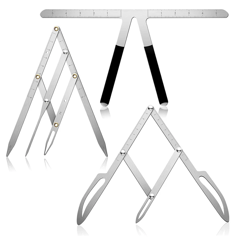 

3 Pieces Eyebrow Ruler 3-Point Positioning Ruler Eyebrow Golden Proportion Thrush Ruler Permanent Eyebrow Measuring Tool DIY