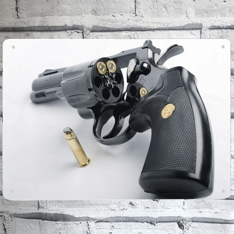 Жестяной пистолет Настенный декор комнатный для сада офиса сделай сам 8*12 дюймов