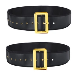 Christmas Santa Belt for Adults Adjustable Black Belts Men Women Santa Belt for Christmas Cosplay Costume Accessory