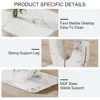 Dining Table Set for 6,Rectangula Kitchen Table Set Faux Marble Tabletop＆6 Pu Leather Upholstered Chairs Ideal , Kitchen Visit 4