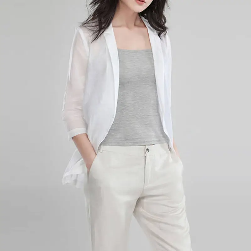 Рисунок 5 - Женский тонкий однотонный Блейзер на пуговицах