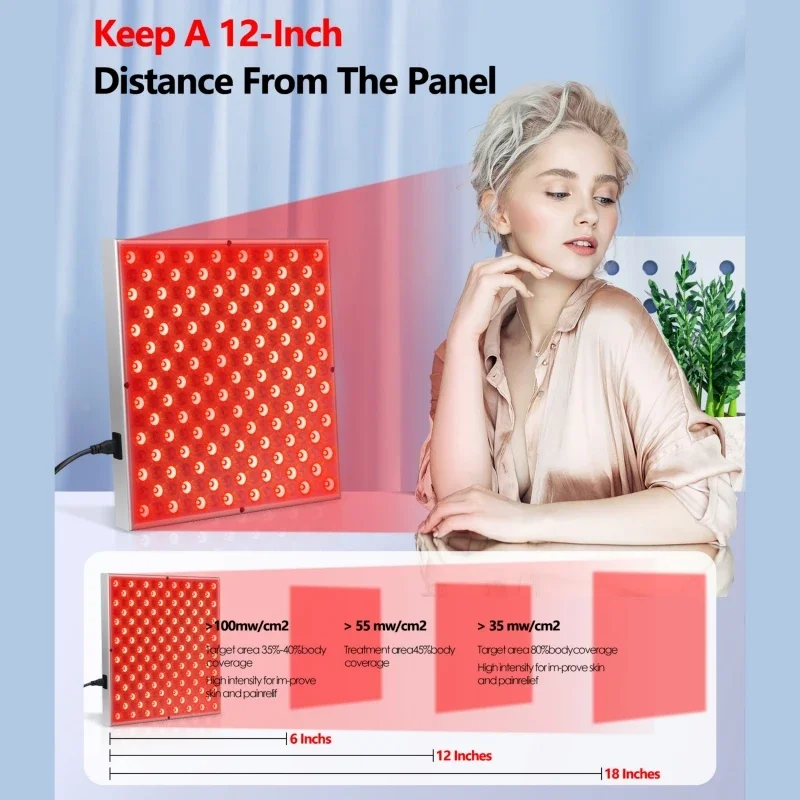 LED Red Light Therapy Panel Lamp 225pcs for Facial Anti Aging Skin Care Beauty Body Pain Relief Physical Therapy