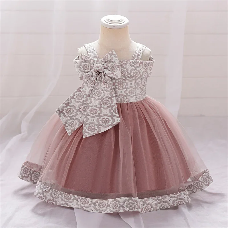 

Infant Baby Girls 1st Year Birthday Dresses Christening Gowns Baby Baptism Clothes Lace Tutu Big Bow Princess Dresses