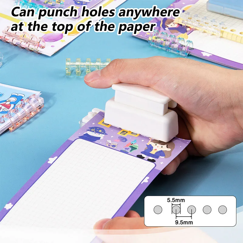 Mini 5 Holes Paper Punch A5 B5 A4 Loose Leaf Notebook Paper Puncher Tool Loose-leaf Binding Ring Student Office Stationery Supplies