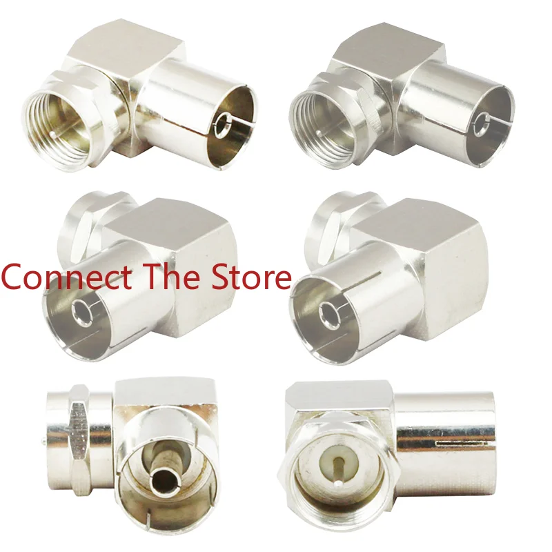 

4PCS All-copper Nickel-plated F-head British Revolution TV Bus Right-angle Adapter Seat To 9.5mm