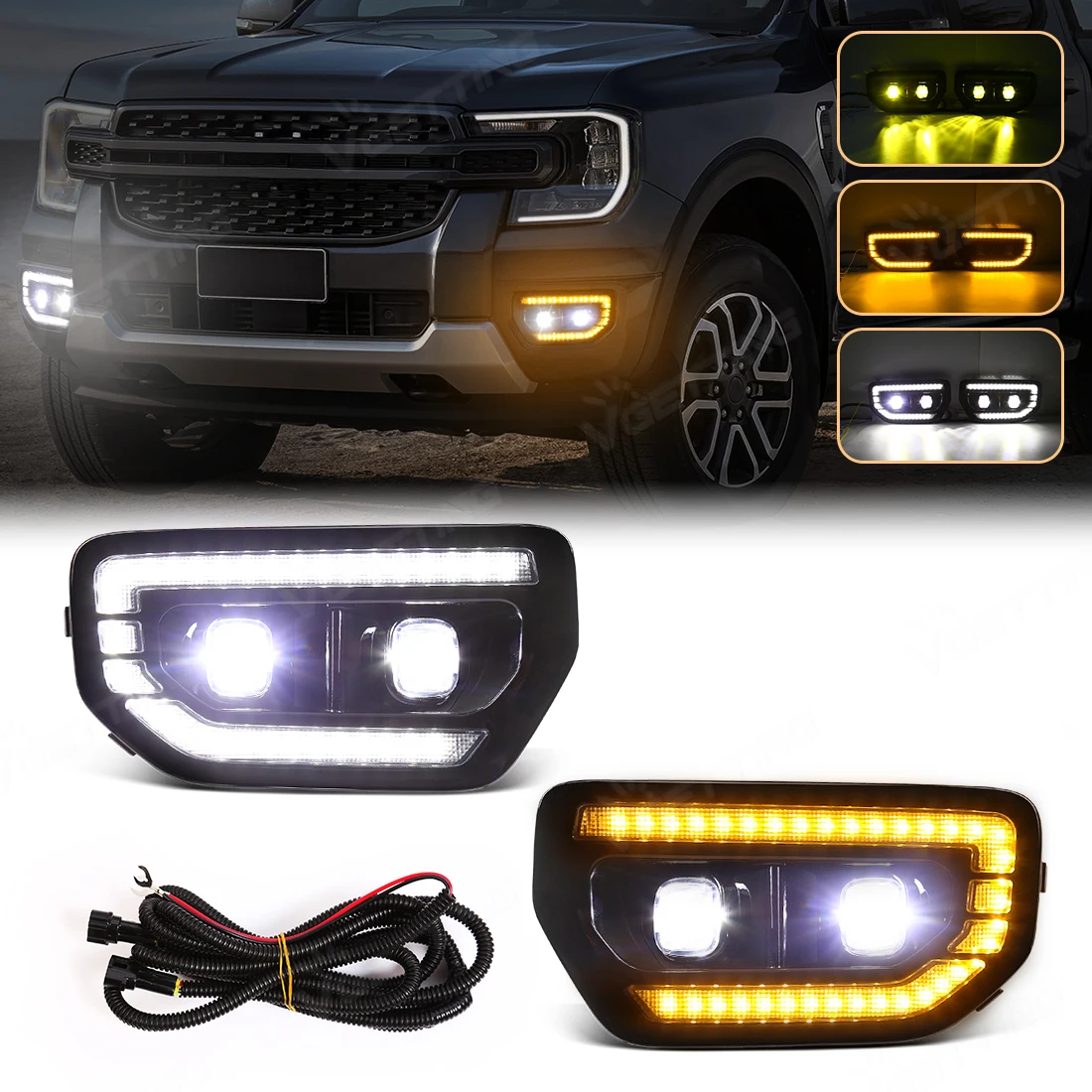 For Ford Ranger T9 XL XLT SPORT Platinum Car LED Daytime Running Light ...