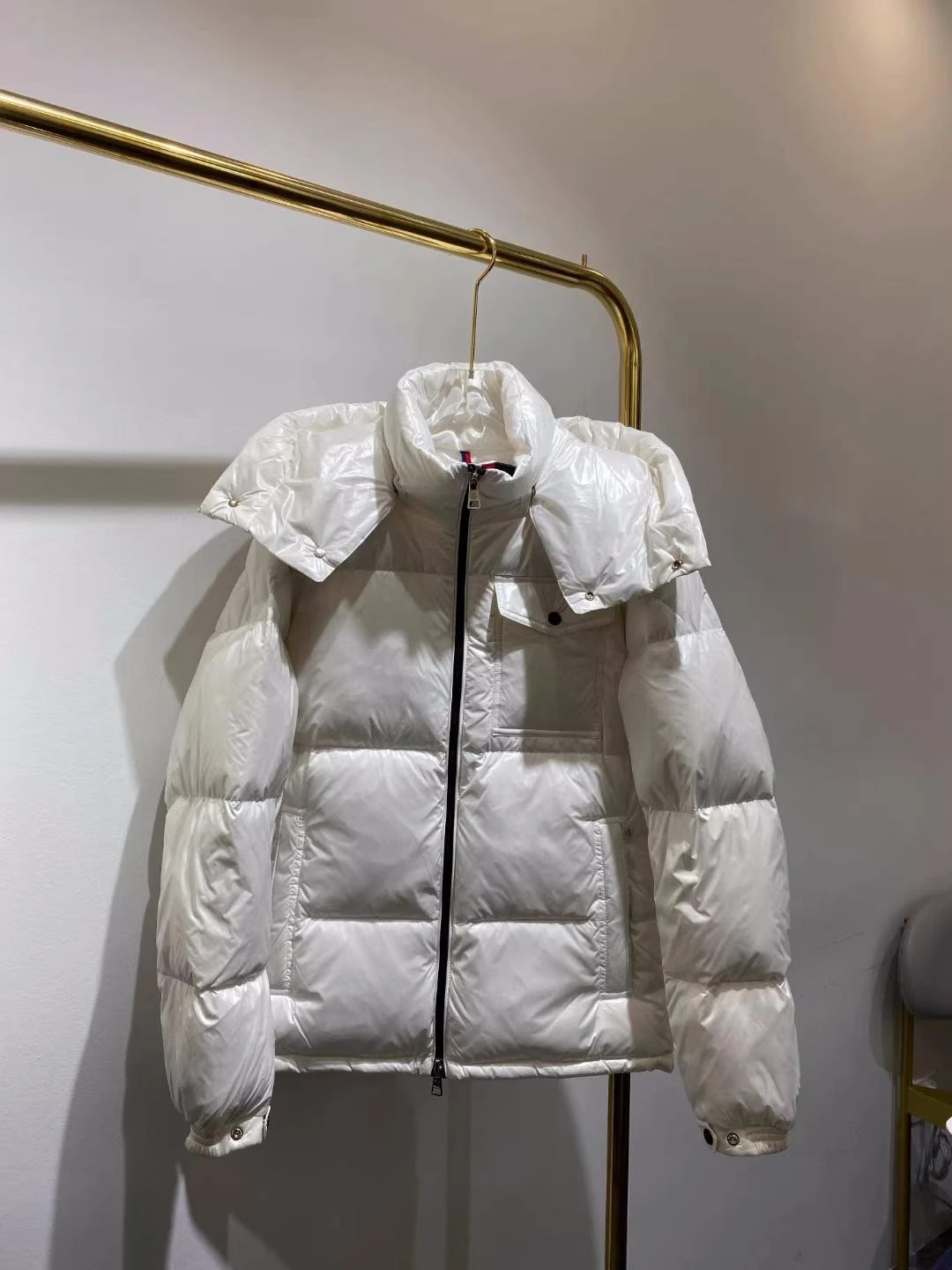 

Luxury Down Jacket Classic Black Bright Detachable Hooded Down Jacket For Men And Women Thick M Brand White Duck Down Coat Tide