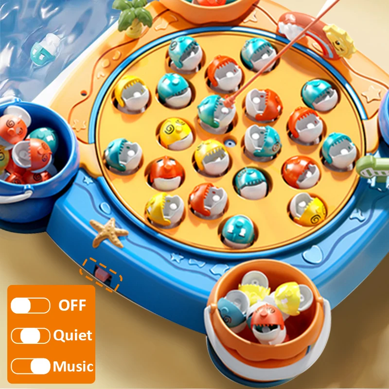 Children Magnetic Fishing Toy Montessori Electric Fishing Game with Musical  Kid Early Educational Parent-child Interactive Gifts
