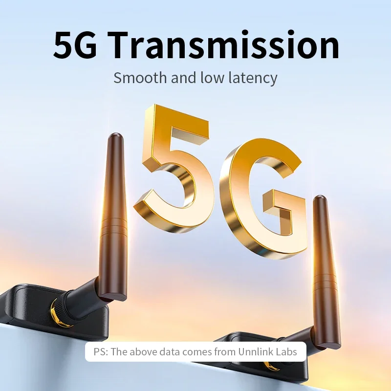 Unnlink 4K HDMI Wireless Extender Transmitter and Receiver 5G Transmission Video Audio from Laptop/PC to TV/Projector 492FT/150M