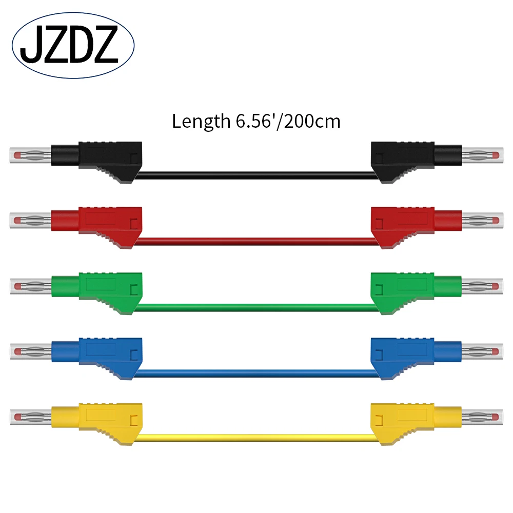 JZDZ 200CM 5pcs 보안 개폐식 4MM 바나나 플러그 멀티 미터 테스트 리드 케이블 라인 와이어 전기 테스트 도구 70022