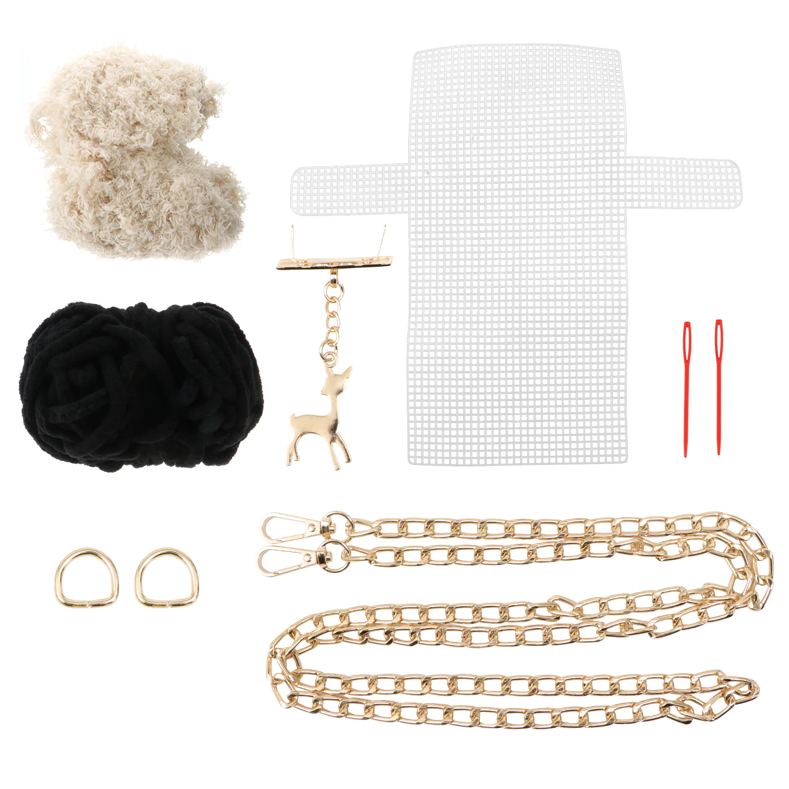 

DIY Yarn Bag Purse Sewing Kit Messenger Handmade Accessory Woven Making Supplies Metal