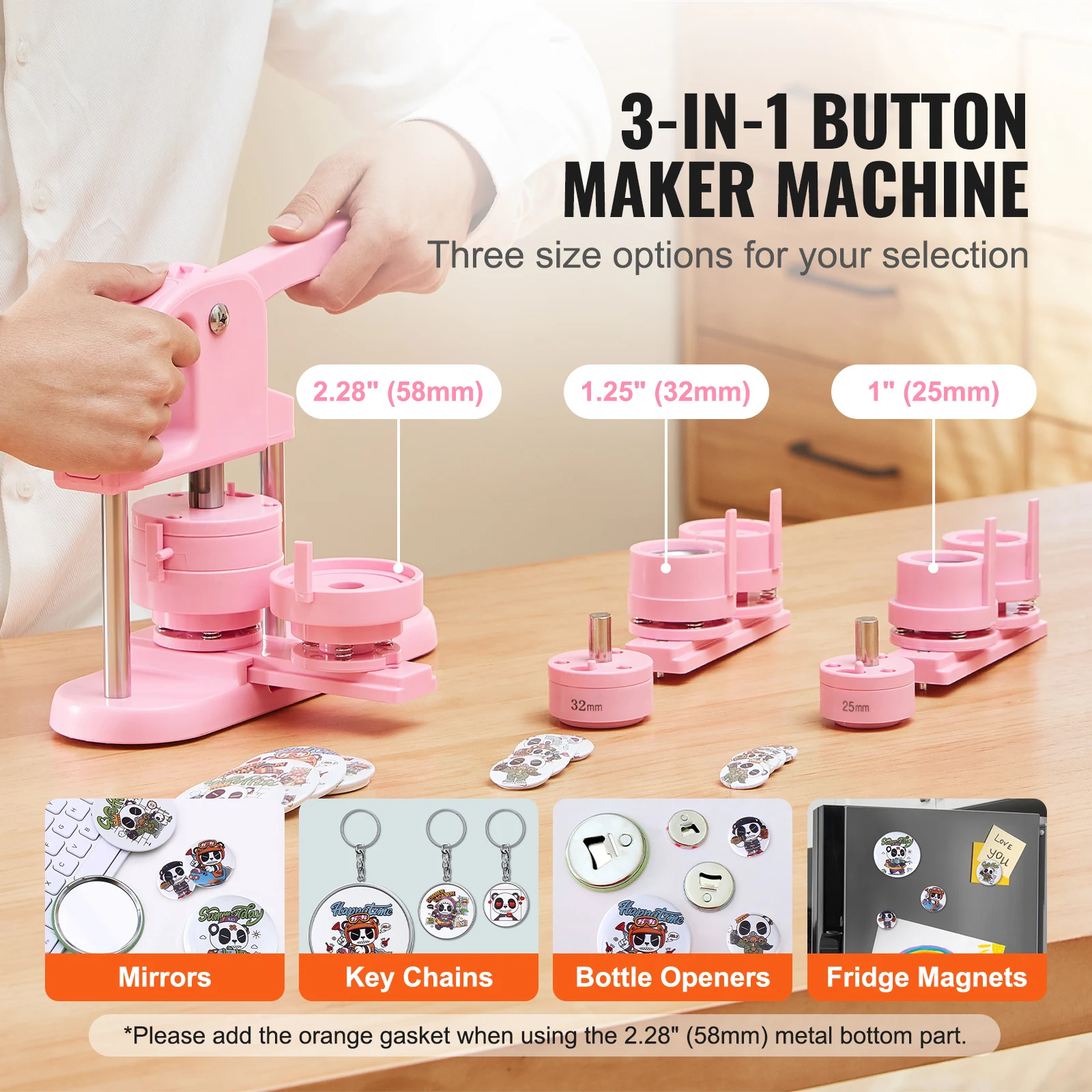 DIY Button Maker Machine with Ergonomic Handle for Badge Making