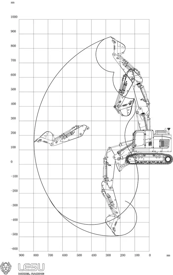 S30eccbe0f41b447bb1204422ba77000cV Model ciężkiej maszyny LESU1/14 Aoue-ET26L trójramienny mały krótki pas ogonowy łopata przednia koparka gąsienicowa RC