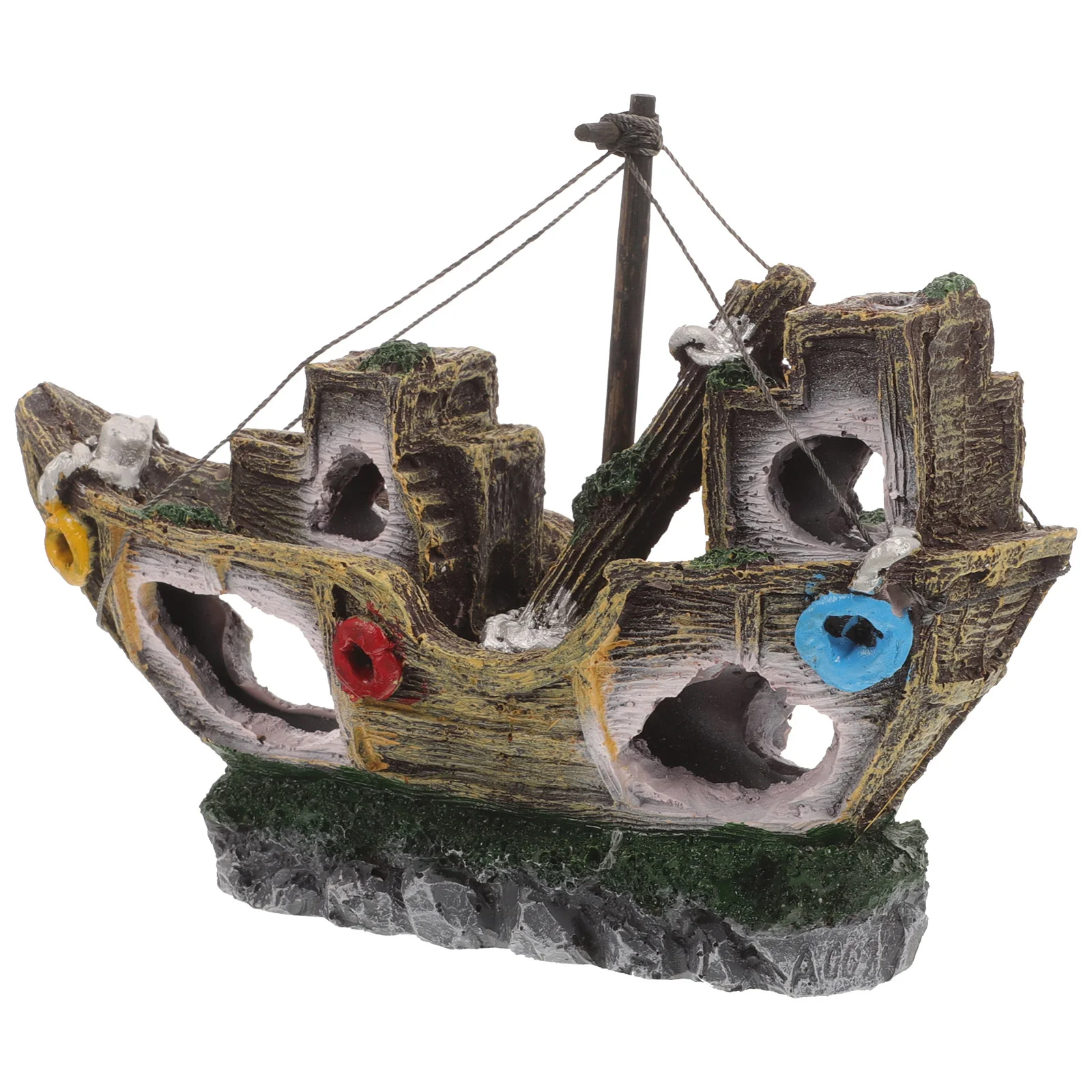 

Fish Tank Landscaping Ornament Simulation Resin Sunken Ship Aquarium Decor