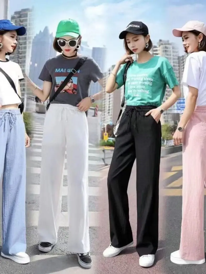 Damen Loose-Fit Frühling/Sommer 2026 Neue Hochgeschnittene Weite Beine Schlanke Freizeithose Koreanischer Modetrend Damen-Anzughose Gerade Hose – Detail 2