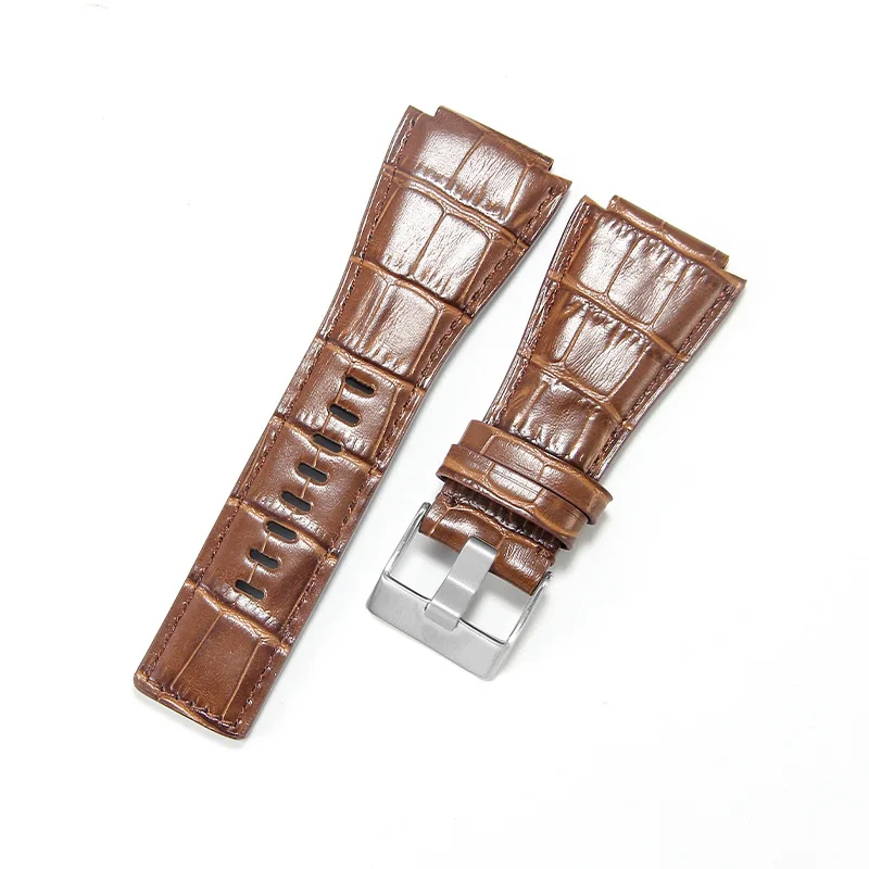 Premium Genuine Leather Watch Strap - Durable & Stylish Replacement Slub Watchband with Crazy Horse Finish