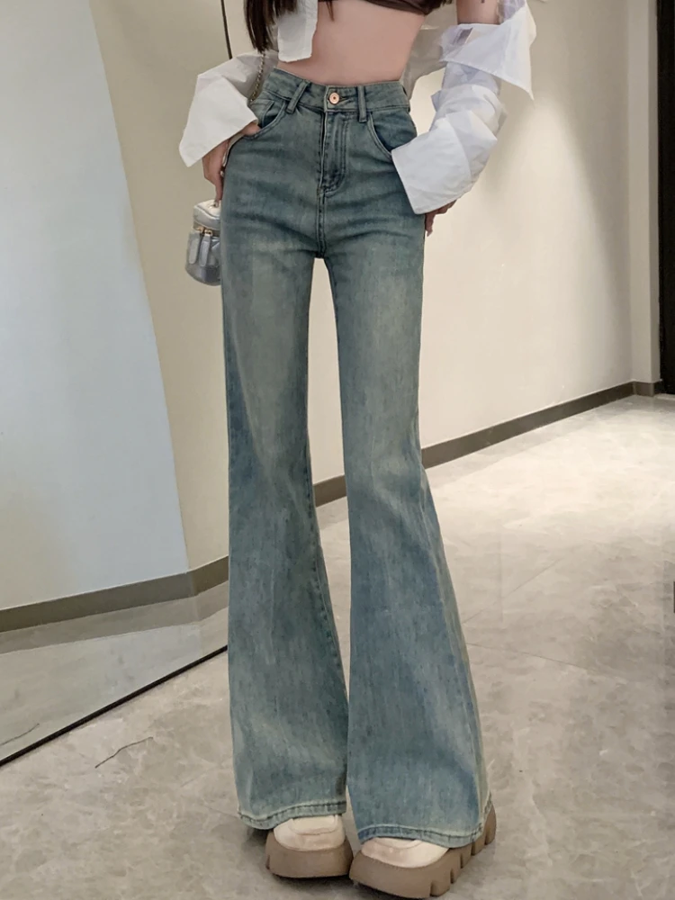 Summer Bule Y2k Elegant Jeans Women High Waist France Designer Flare Pants  Female Bodycon Korean Fashion Denim Pants 2023 New - Jeans - AliExpress