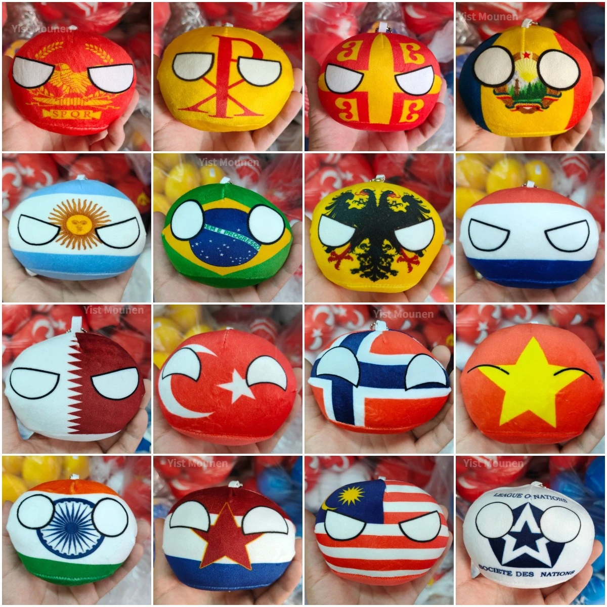 70 Styles 10cm Country Ball Plush Pendant - Adorable Stuffed Doll Toy Christmas Gift