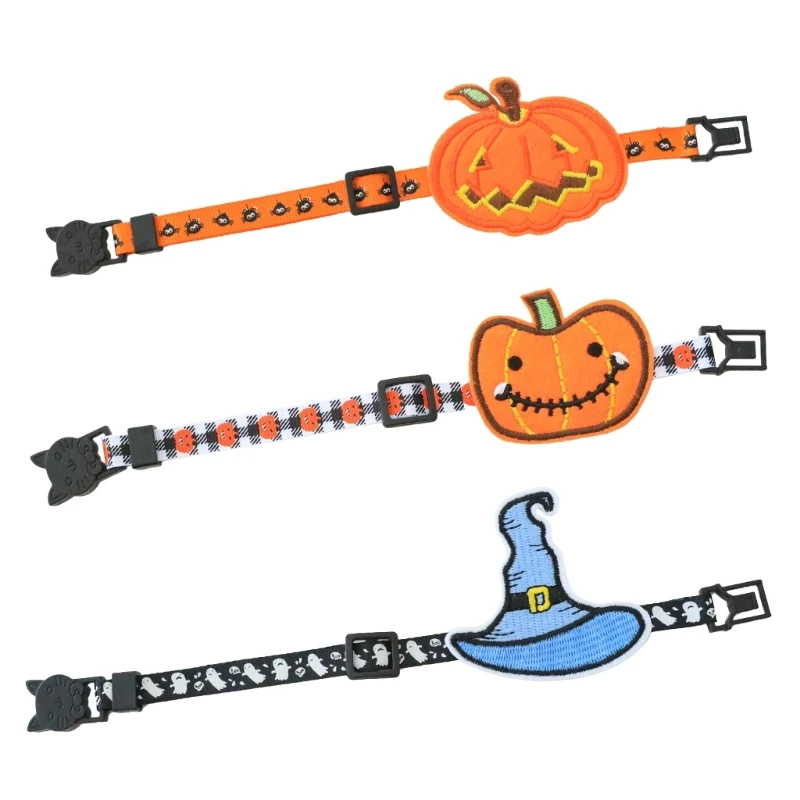 

H7EA ошейник на Хэллоуин для кошек, костюм с отрывным воротником для домашних животных, декор для шеи собаки, элегантный ошейник